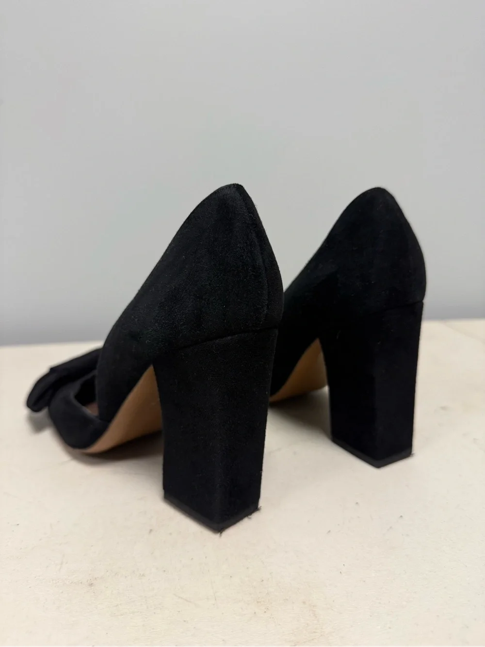 Marni Black Suede Bow heels